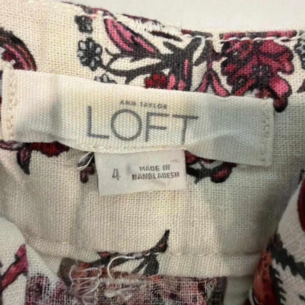 Loft Linen Blend Shorts Paisley 4 Boho Grandmilllennial Coastal Grandma Cottage
